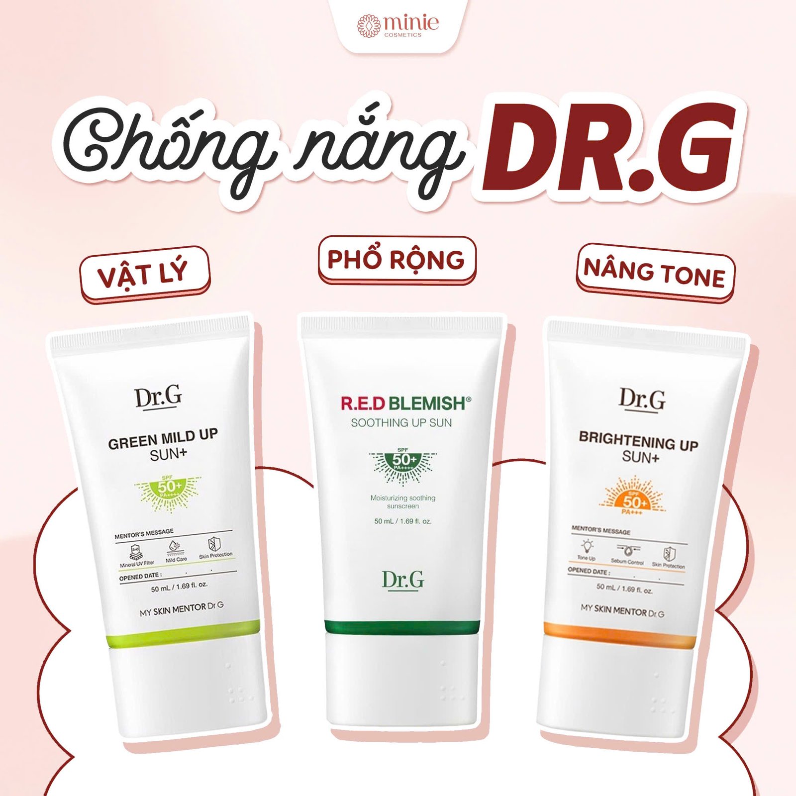 Kem Chống Nắng Phổ Rộng Hàn Quốc DR.G Sun Cream SPF50+ PA+++ 50ml