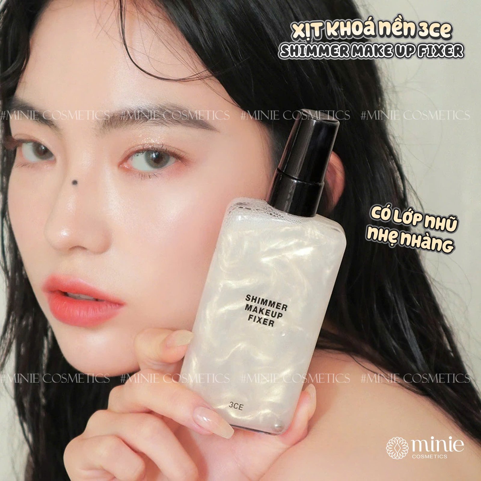 Xịt khóa lớp trang điểm 3CE Shimmer Makeup Fixer 95ml