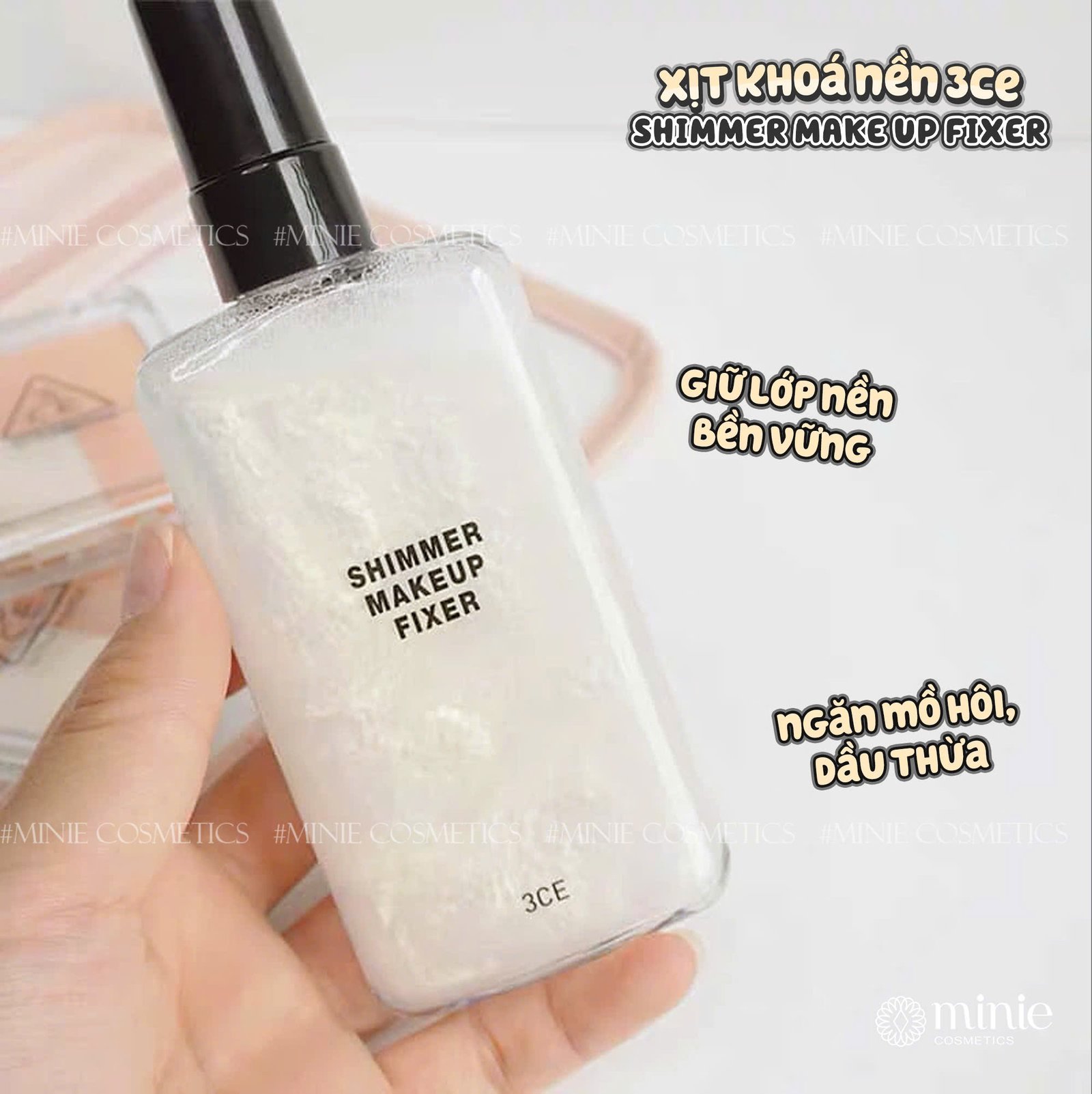 Xịt khóa lớp trang điểm 3CE Shimmer Makeup Fixer 95ml