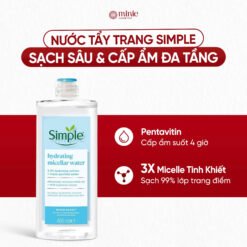 Nước Tẩy Trang Simple Làm Sạch Trang Điểm Kind To Skin Micellar Cleansing Water