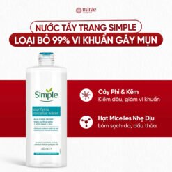 Nước Tẩy Trang Simple Làm Sạch Trang Điểm Kind To Skin Micellar Cleansing Water
