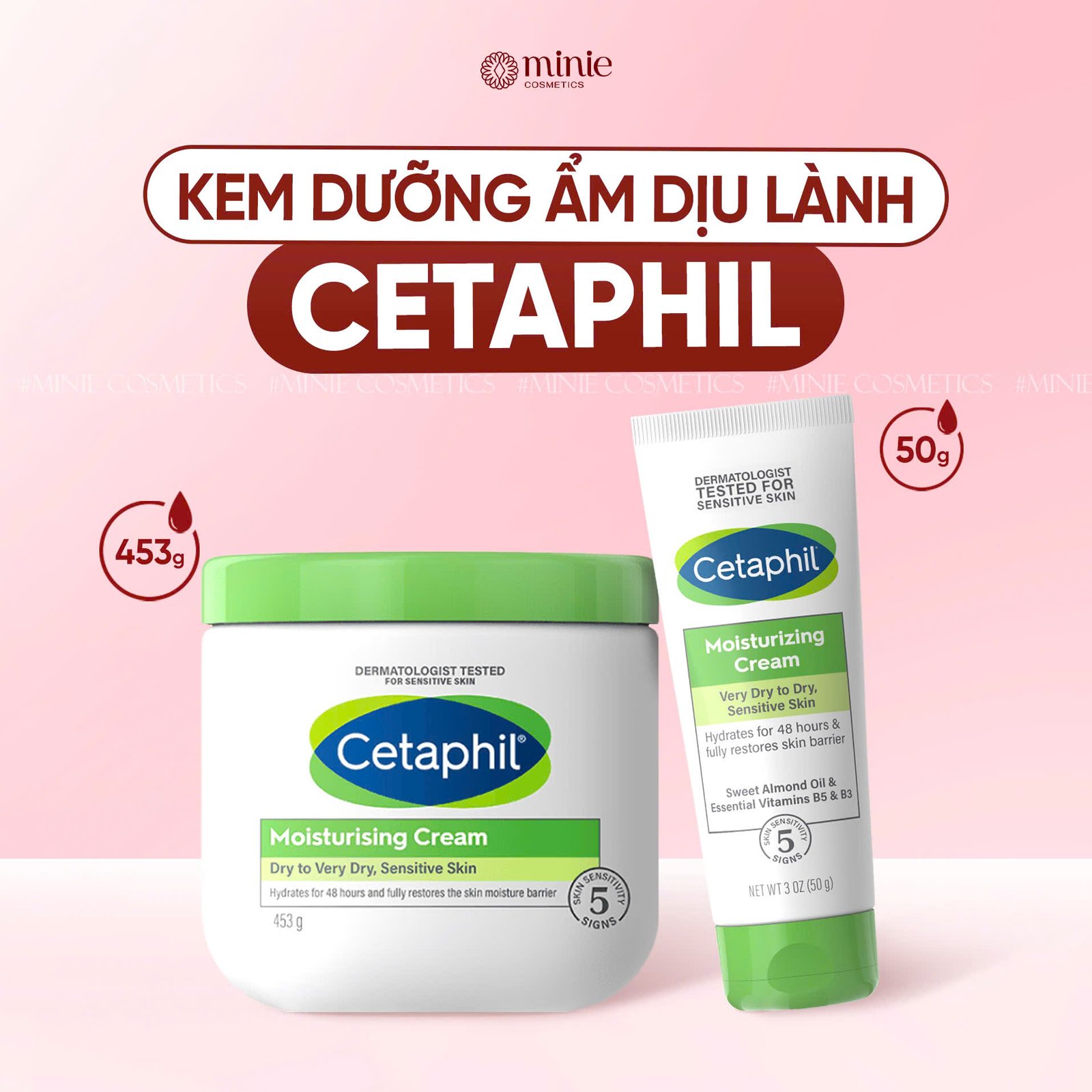 Kem dưỡng ẩm cho da nhạy cảm Cetaphil Moisturizing Cream