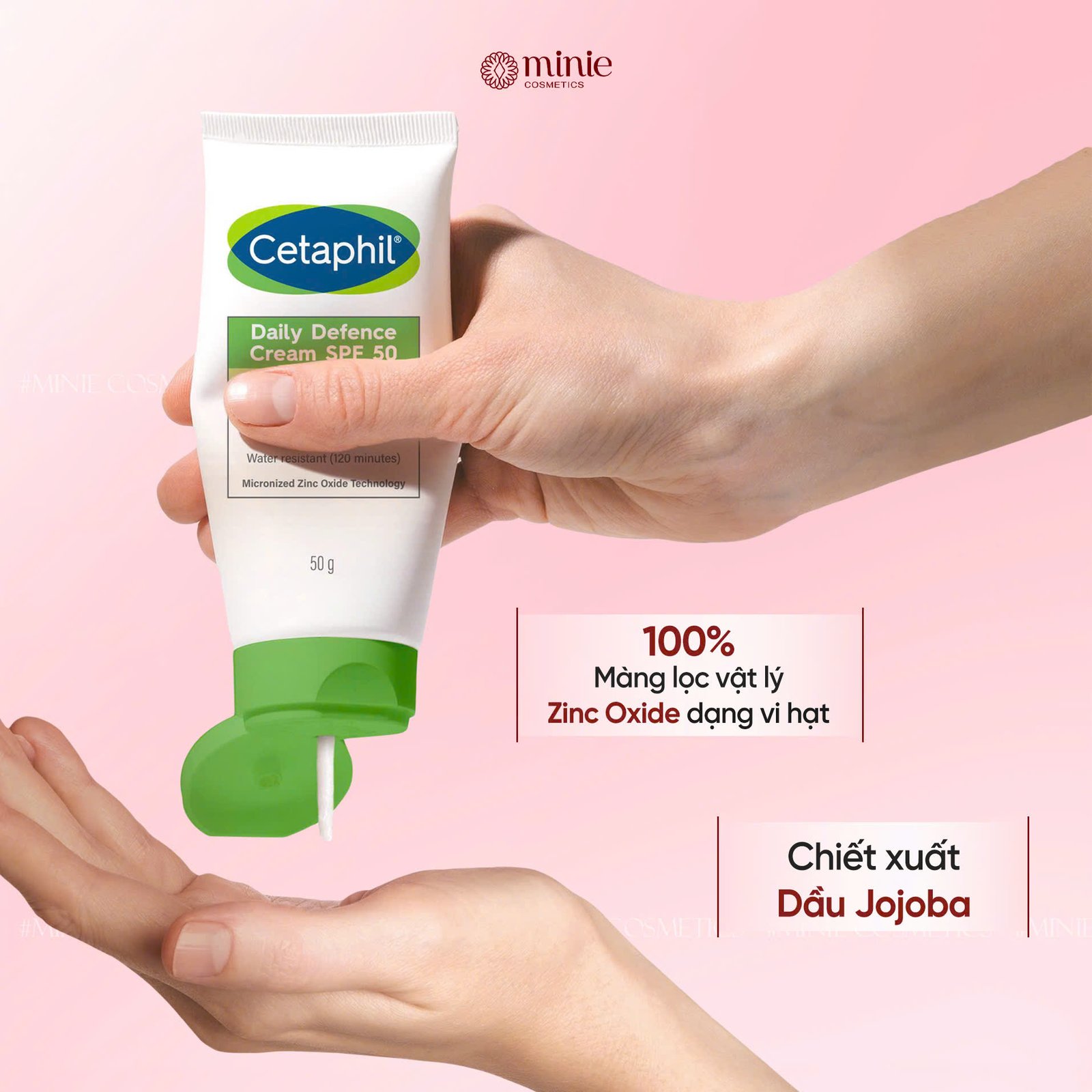 Kem chống nắng dưỡng ẩm nâng tone 2in1 cho da dầu nhạy cảm Cetaphil Daily Defense SPF50/PA++++ 50g