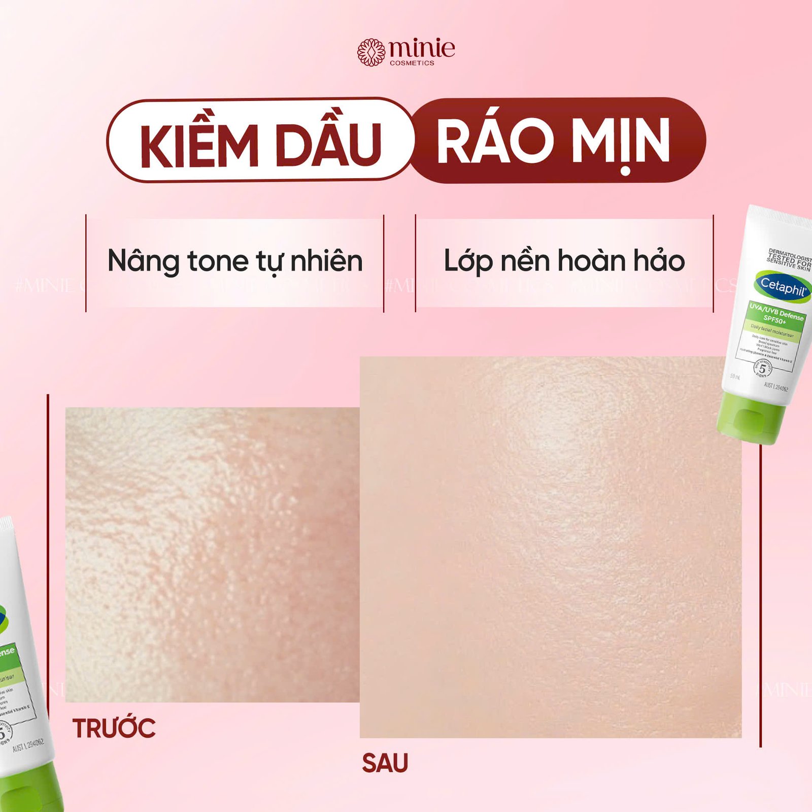 Kem chống nắng dưỡng ẩm nâng tone 2in1 cho da dầu nhạy cảm Cetaphil Daily Defense SPF50/PA++++ 50g